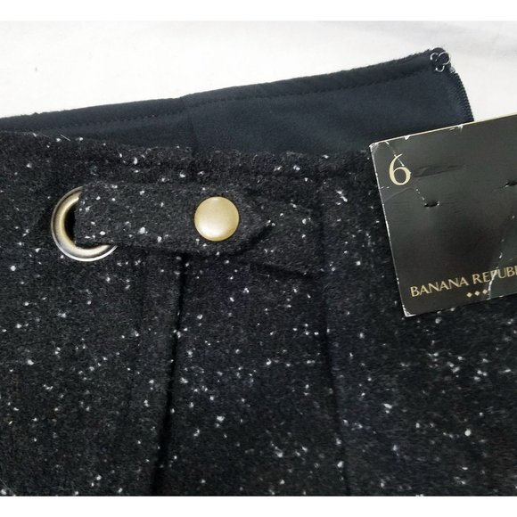 Banana Republic Womens Flecked Wool Blend Straigth Skirt Black NWT 6 - Picture 8 of 9